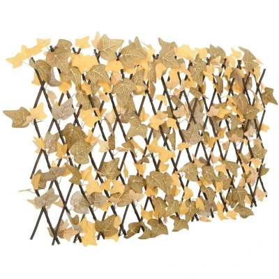 Image of vidaXL Artificial Maple Leaf Trellis Expandable Orange 180x60 cm