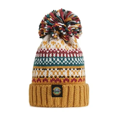 Image of SWIMZI Mustard Traditional Nordic Knit Super Bobble Hat