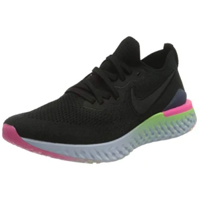 Image of Nike Womens Epic React Flyknit 2 Black Trainers Size UK 3.5