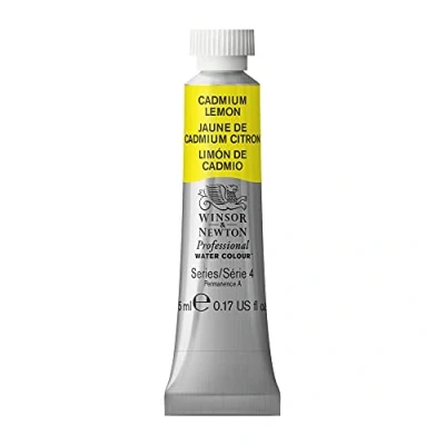 Image of Winsor &amp; Newton Professional Watercolour Paint, Artist Quality, Finest Pigments, Cadmium Lemon, 5ml Tube
