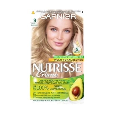 Image of Garnier Nutrisse 9 Light Blonde Permanent Hair Dye