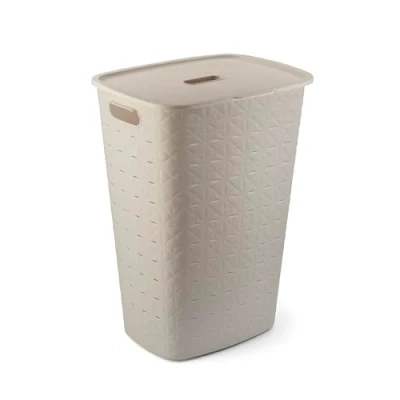 Image of CURVER SOFTEX LAUNDRY HAMPER 56L CHALK WHITE