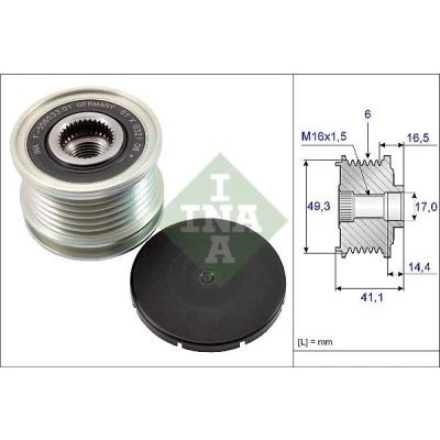Image of 1611138280, 1611627580, 1623069280, 5702J0, 5705KG Freewheel Clutch INA 535 0178 10 41,1mm Requires special tools for mounting
