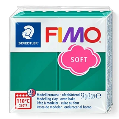 Image of STAEDTLER 8020 56 FIMO Soft Oven Hardening Polymer Modelling Clay Emerald (1 x 57g Block)