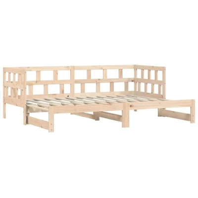 Image of vidaXL Daybed with Trundle without Mattress 80x200 cm Solid Wood
