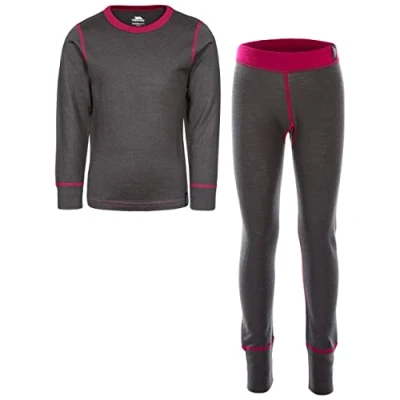 Image of Trespass Bamba Boys Girls Thermal Base Layer Set Long Sleeve Top &amp; Trousers