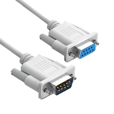 Image of YIOVVOM DB9 RS232 Serial Extension Cable Male to Female 9 pin Cord Straight Through Connector Grey 5FT