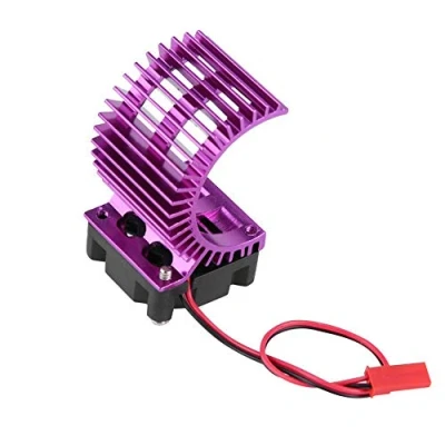 Image of Motor Heat Sink, Sink With Cooling Fan for 1/10 Scale Electric RC Car 540/550 Motor(Purple)