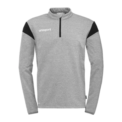 Image of uhlsport Squad 27 1/4 Zip Top, Unisex Pullover Sweater, dark grau melange/schwarz,