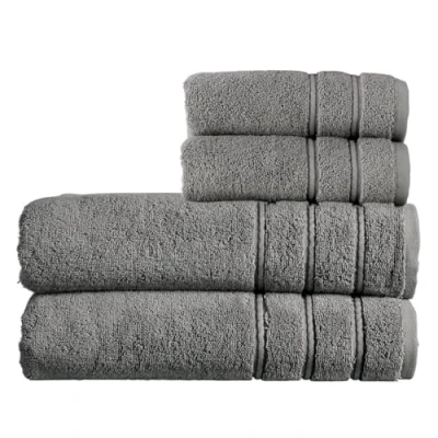 Image of Christy Antalya Bath Sheets Set 4 Piece 100% Turkish Cotton 600GSM Soft Plush Luxury Towel 2 Hand Towels Quick Dry Storm Grey