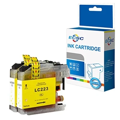 Image of ECSC Compatible Ink Cartridge Replacement for Brother DCP J4120DW J562DW MFC J4420DW J4620DW J4625DW J480DW J5320DW J5620DW J5625DW J5720DW J680DW J880DW LC223Y (Yellow, 2 Pack)