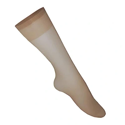 Image of Silky 15 Denier Glossy Knee Highs Trouser Socks One Size (Shoe 3 8) 2 Pairs (as8, alpha, one_size, regular, Nude, Size)