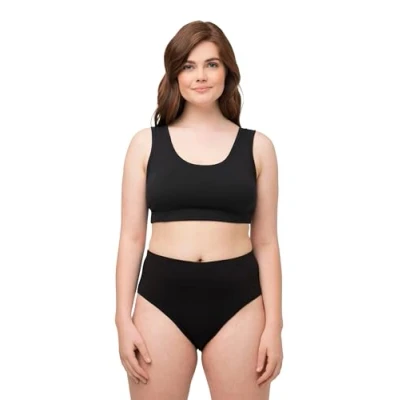 Image of Ulla Popken Women&#039;s Bustier T Shirt Bra, Black, 50 52