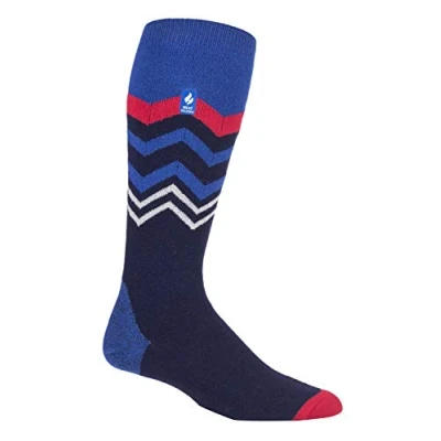 Image of Heat Holders Mens LITE Ladies Thermal Ultra Thin Funky Ski Socks Blue Size UK 6 11
