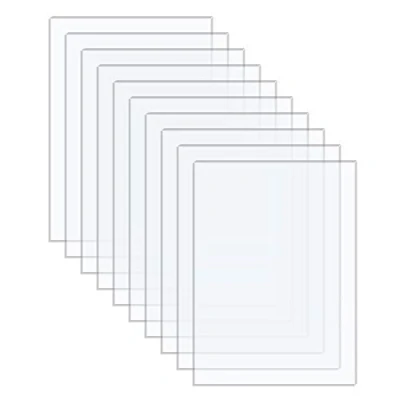 Image of Langaelex 10 Pieces Clear Acrylic Perspex Sheets 20 x 25 cm, 1 mm Transparent Plexiglass for Picture Frame Glass Replacement, Projects Display, Painting (8x10 Inch)