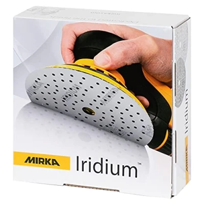 Image of Mirka Iridium Premium Sandpaper Ø 150mm Hook &amp; loop 121 Hole, Grit 1000, 50 pcs / For sanding of paint, putty, primer, wood, steel, mineral materials, plastic, glass fibre
