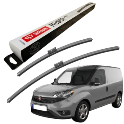 Image of Silbak Windscreen Wipers, competible for FIAT DOBLO CARGO (2010 ONWARDS) Front Wiper Blades, 600mm/400mm