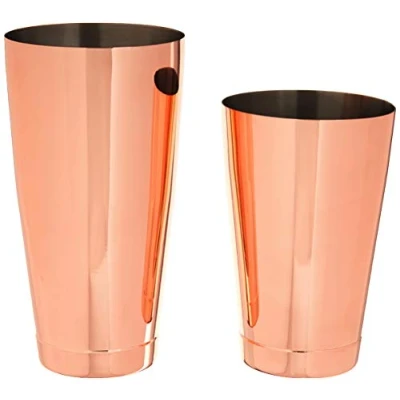 Image of Barfly Weighted Cocktail Mixing Shaker Tin, Stainless Steel, Copper, Set 18 oz and 28