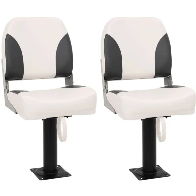 Image of vidaXL 4 Piece Foldable Boat Seat Set Low Backrest
