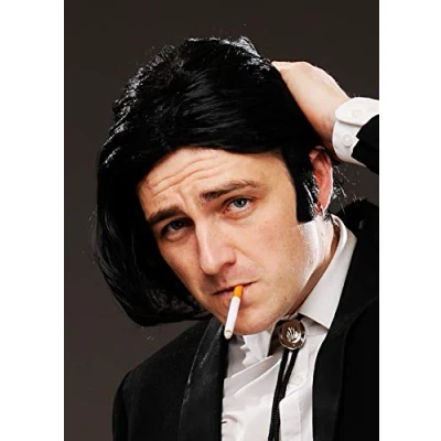 Image of Mens Pulp Fiction Vincent Style Black Wig