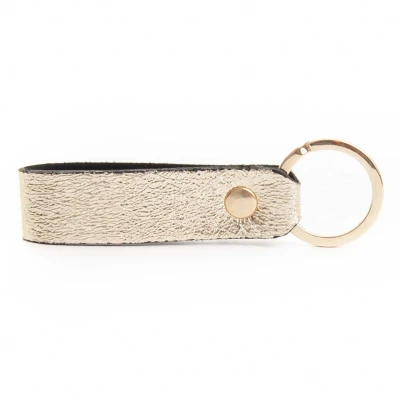 Image of Purapiel Unisex Key Ring Mikeyglam In Gold Leather One Size