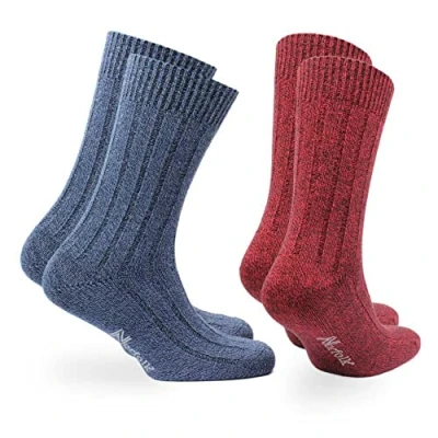 Image of NORFOLK SOCKS Cotton &amp; Bamboo Blend Hiking Socks, Soft, Crew Length, Men Women, 3 Pair Pack