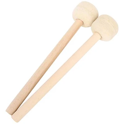 Image of 2 Pcs Drum Mallet, Wooden Wool Felt Stick Mallets Bass Gong Mallet for Percussion Instrument Band Accessory