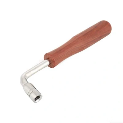 Image of Piano Tuning Lever,Piano Hammer Wrench Tuner Spanner Tool, Professional L shape Lever Hardwood Handle Guzheng Repair Tool