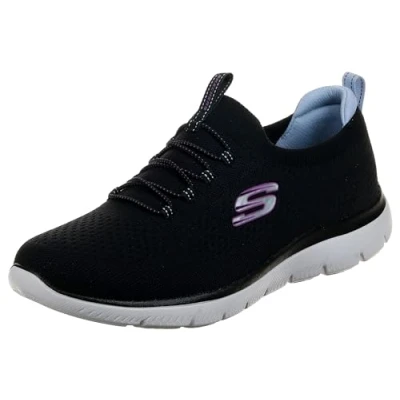 Image of Skechers Women&#039;s Summits Top Player Sneaker, Black Multi, 7 UK