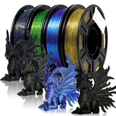 Image of Eono 3D Printer Filament PLA 1.75mm Multicolor Mixed Printing 250g*4 Sample Pack.