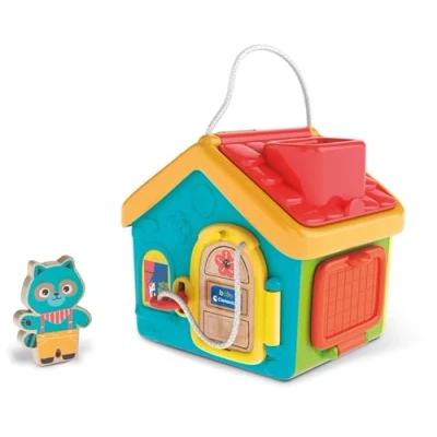 Image of Clementoni My Activity House: Montessori Sensory Playset with Lock &amp; Keys for Toddlers (18+ Months)