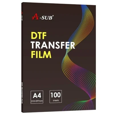Image of A SUB DTF Transfer Film 100 Sheets A4 for Sumblimation or Inkjet Printer, Double Sided Matte Direct to Paper T Shirts and All Fabrics