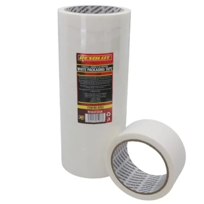 Image of AB Tools White Parcel Packaging Tape 48mm x 68 Metres per Roll Sealing Heavy Duty 6 Rolls