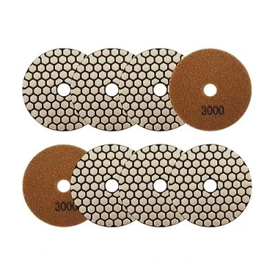 Image of Dry Diamond Polishing Pads 4&quot;/100mm 8pcs Grit 3000 Polish Pad Kit for Granite Marble Artificial Stone Quartz Angle Grinder SANLEETEK