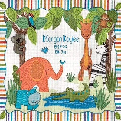 Image of Dimensions B/REC MOD Zoo, Aida fabric, White, c1