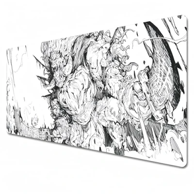 Image of Elden Ring Mouse padBlack and White Gaming padXXL pad 900x400Office Desk mat LargeWaterproof Anti SlipRadahn (35.4 x 15.7 0.1 in)