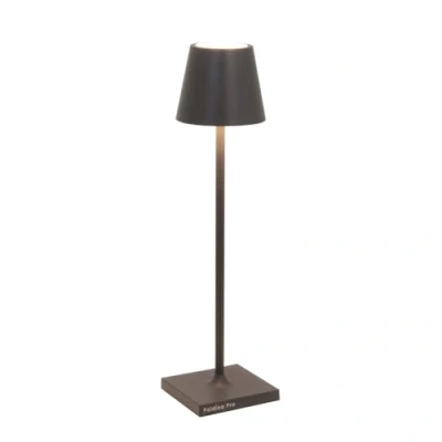 Image of Zafferano, Poldina Micro Lamp, Rechargeable Cordless Table Lamp with Touch Controls, Suitable for Interior and Outdoor, Dimmer, 2200 3000 K, Height 27.5 cm, Red Colour