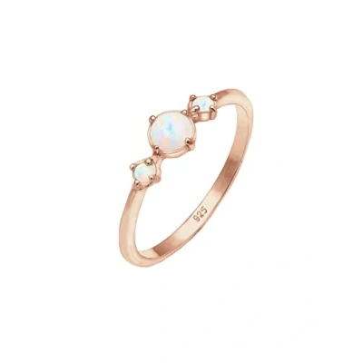 Image of Elli Ring Ladies Band Geo Vintage Trend with Synthetic Opal in 925 Sterling Silver