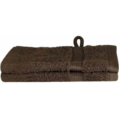 Image of vidaXL Guest Towel 2 pcs Brown 15 x 21 cm Cotton