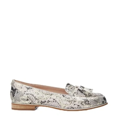 Image of Moda in Pelle Womens &#039;Evvaa&#039; Natural Snake Print Loafers Leather Size EU 36