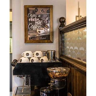 Image of Chalkboards UK Framed Blackboard and Poster Holder, Wood, Dark Oak, 48 x 36 2 cm