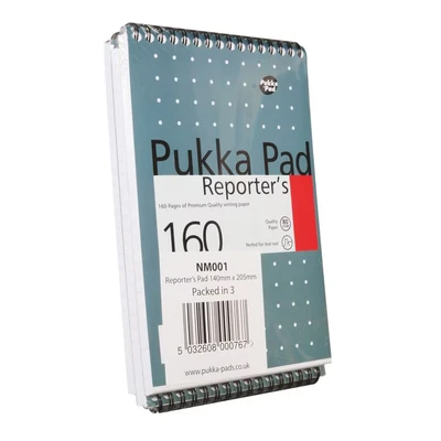 Image of Pukka Pad Wirebound Metallic Reporter&#039;s Shorthand Notepad (Pack of 3)