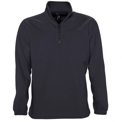 Image of SOLS Ness Unisex Zip Neck Anti Pill Fleece Top (Charcoal) Size Medium
