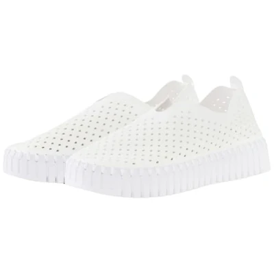 Image of ILSE JACOBSEN HORNBAEK Women&#039;s Tulip 3373 Platform Slip On Low Top, White, 8 UK