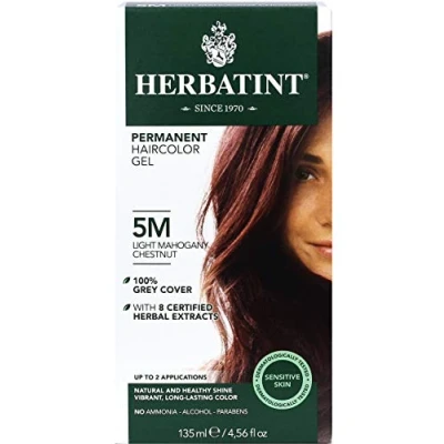 Image of Herbatint Permanent Dye Care Of 8 Plant Extracts 150ml 5M Light Brown Mahogany