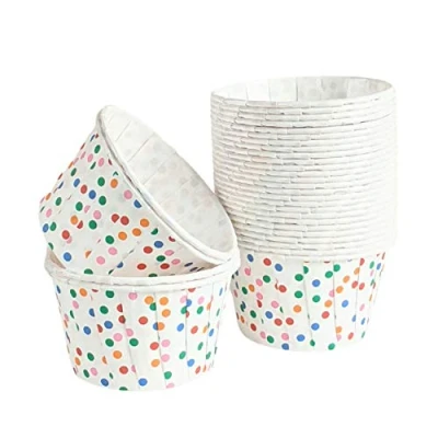 Image of Cups &amp; Cases 48 Pack Polkadot Pleated Baking Standard Size Cupcake