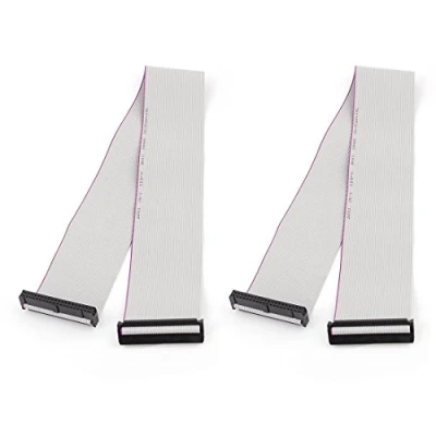 Image of sourcing map 2pcs FC40P 40 Pin IDC Socket Extension Flat Ribbon Cable Wire 50cm