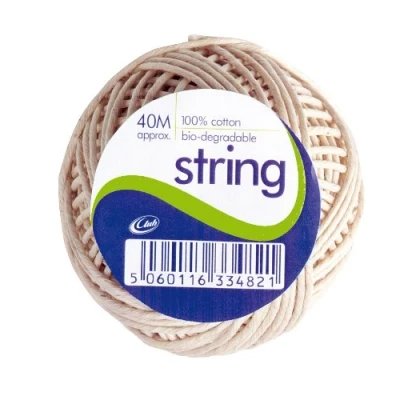 Image of County Stationery Cotton String Ball Medium 40m White