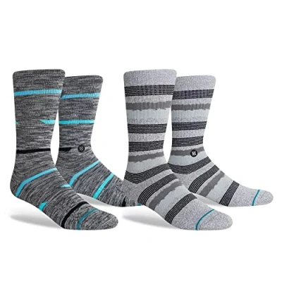 Image of Stance Crew Socks Wade Collection 2 Pack Styled, Large (35&quot; 38&quot;)