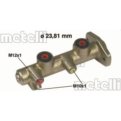 Image of 6754692, 7034902, 92VB2004AA Master Cylinder METELLI 05 0270 23,81mm Cast Iron FORD: Transit Mk4 Tourneo, Minibus, Mk3 Van